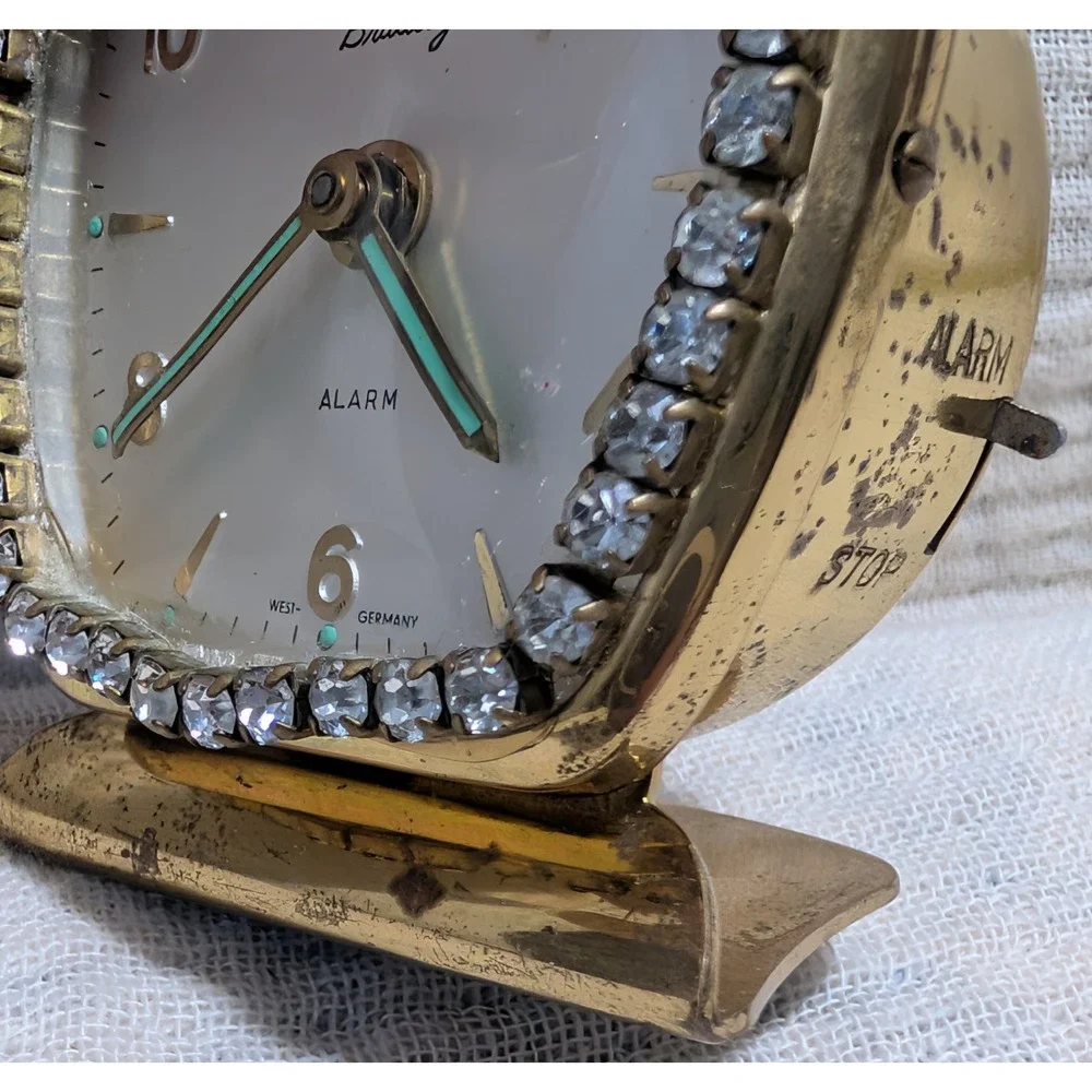 Bradley Gold Crystal Accent Table Clock - Gold